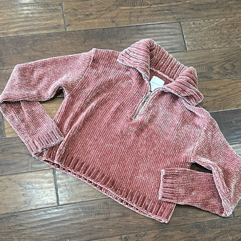 Thread &‎ Supply Dusty Rose Half-Zip Sweater size Large silky
